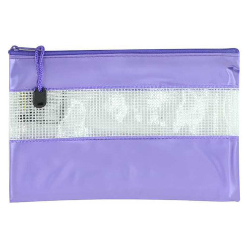 Osmer PVC Mesh Case with Coloured Bands 23 x 15cm Assorted Pack of 12