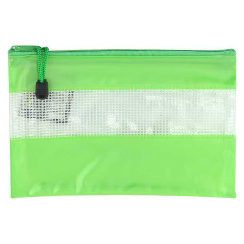 Osmer PVC Mesh Case with Coloured Bands 23 x 15cm Assorted Pack of 12