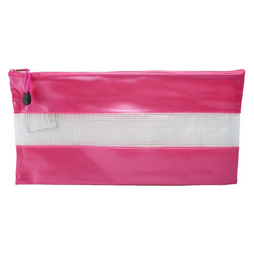 Osmer PVC Mesh Case with Coloured Bands 34 x 17cm Assorted Pack of 12