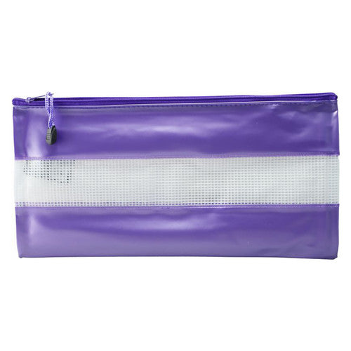 Osmer PVC Mesh Case with Coloured Bands 34 x 17cm Assorted Pack of 12