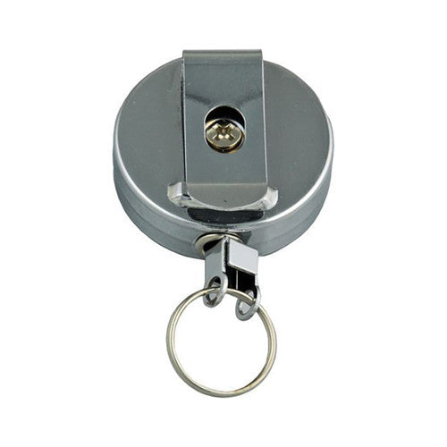 Osmer Retractable Metal Reel Cord 76cm with Key Ring Black