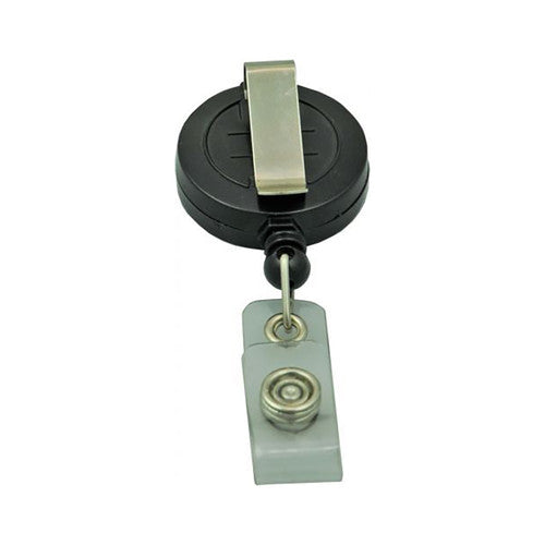 Osmer Retractable Plastic Reel Cord 76cm with Clip Black Pack of 20