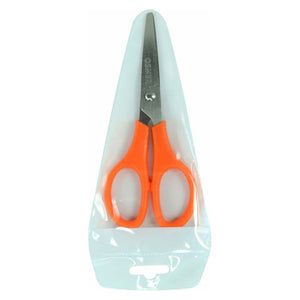 Osmer School Scissors 130mm with orange handle in a clear hanging pouch