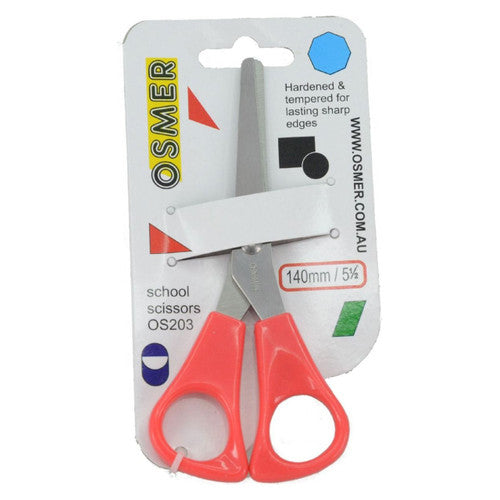 Osmer School Scissors 140mm Red Handle Hangsell Pack of 12