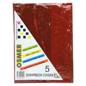 Osmer tinted scrapbook cover pack of 5 in its packaging, with a label showing 345 x 250 mm, code SBC19 and 5 scrapbook covers
