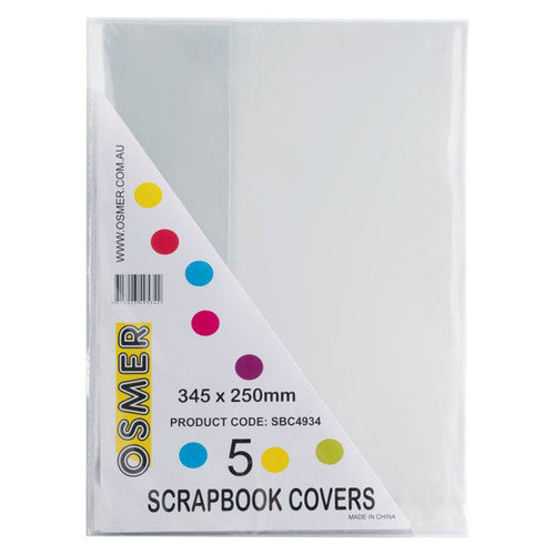Osmer Scrapbook Cover 345 x 250mm Super Clear Pack of 5