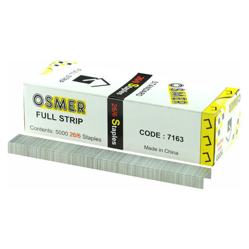 Osmer Staples 26/6 Standard Full Strip Box of 5000 Carton of 10