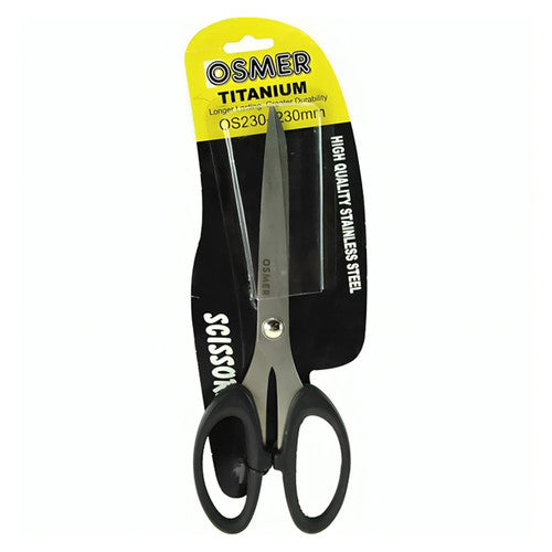 Osmer Titanium Scissors 230mm Black Handle Hangsell Pack of 12