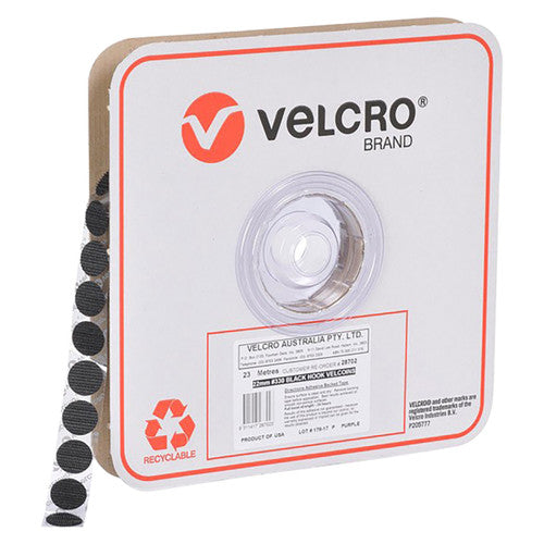 Osmer Velcro Brand Hook Only 22mm 900 Spots Black