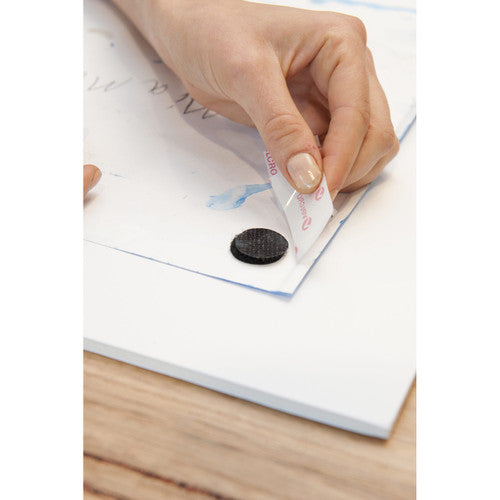 Osmer Velcro Brand Self Adhesive Handy Hook and Loop Dots 22mm Black Pack of 12