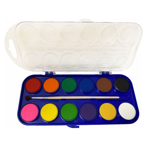 Osmer Watercolour Paint Set 28mm 12 Assorted Colours Box of 12