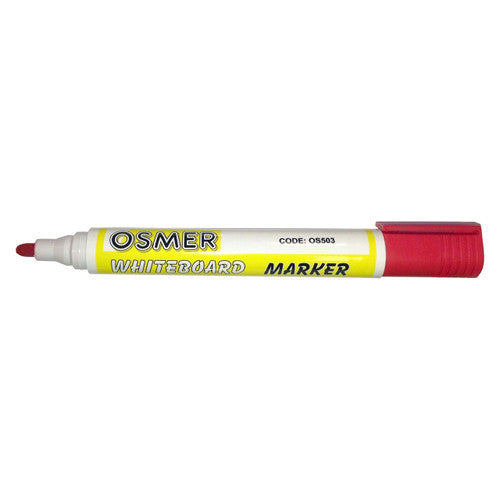 Osmer Whiteboard Marker Bullet Tip Red Box of 144