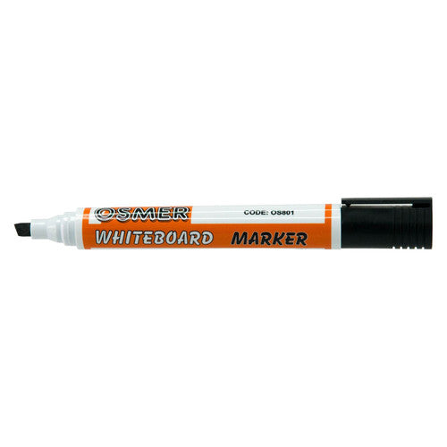 Osmer Whiteboard Marker Chisel Tip Black Box of 144