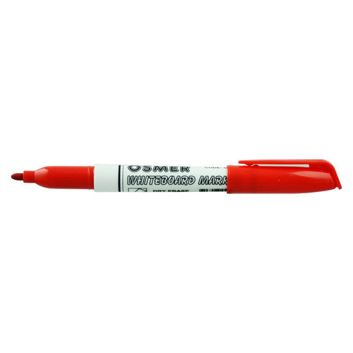 Osmer Whiteboard Marker Fine Bullet Tip Assorted Wallet of 4 Pack of 12