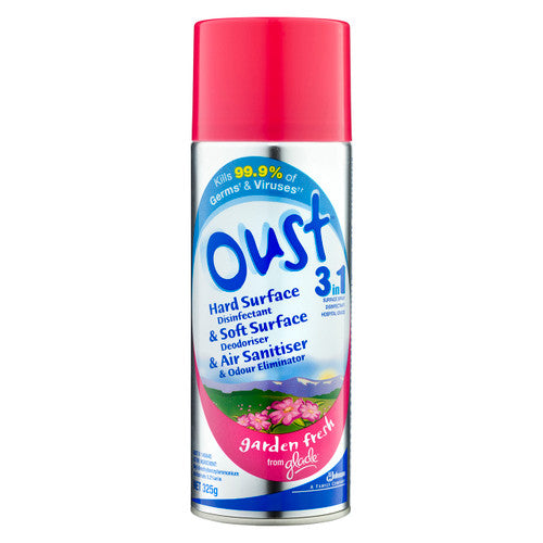 Oust 3 in 1 Surface Spray Disinfectant Hospital Grade Garden Fresh 325g x 6