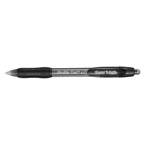 Papermate Profile Retractable Gel Pen Medium 0.7mm Black Box of 12