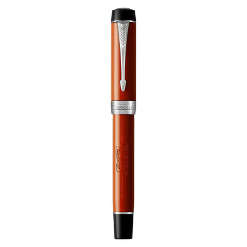 Parker Duofold Classic Fountain Pen Big Red Vintage and Palladium Trim Medium Nib