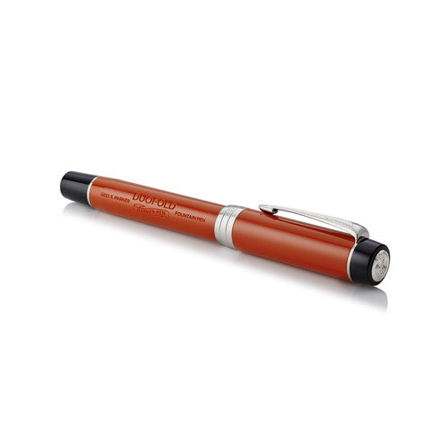 Parker Duofold Classic Fountain Pen Big Red Vintage and Palladium Trim Medium Nib