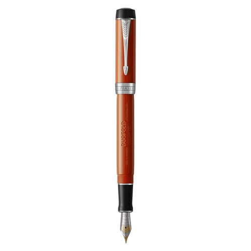 Parker Duofold Classic Fountain Pen Big Red Vintage and Palladium Trim Medium Nib