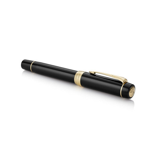 Parker Duofold Classic Fountain Pen Black and Gold Trim Medium Nib