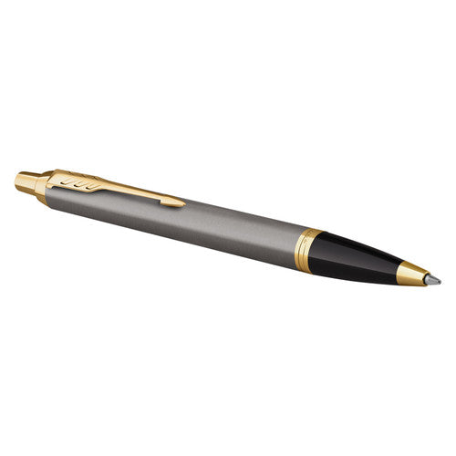 Parker IM Ballpoint Pen Grey Lacquer and Gold Trim Medium Tip