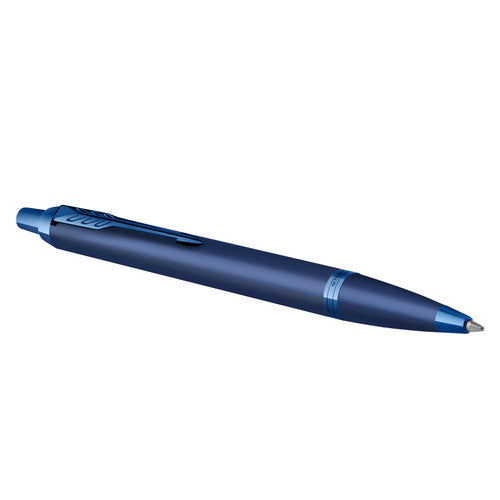 Parker IM Monochrome Ballpoint Pen Blue Stainless Steel Medium Tip