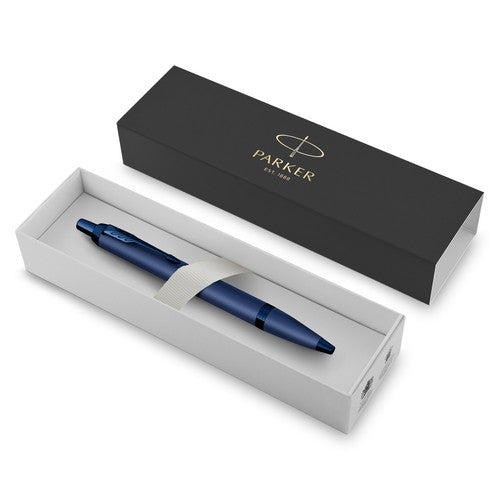 Parker IM Monochrome Ballpoint Pen Blue Stainless Steel Medium Tip