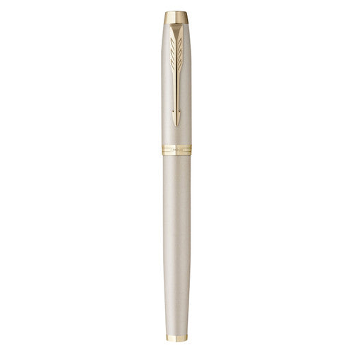 Parker IM Monochrome Fountain Pen Champagne Stainless Steel Medium Nib