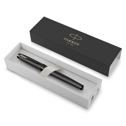 Parker IM Monochrome Fountain Pen Gun Metal Stainless Steel Medium Nib
