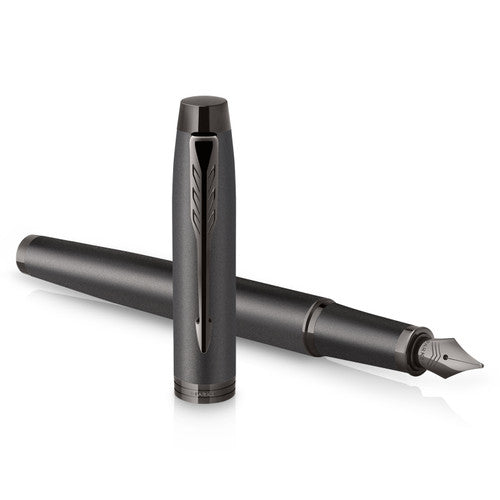 Parker IM Monochrome Fountain Pen Gun Metal Stainless Steel Medium Nib