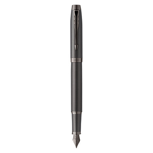 Parker IM Monochrome Fountain Pen Gun Metal Stainless Steel Medium Nib