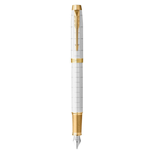 Parker IM Premium Fountain Pen Pearl Lacquer and Gold Trim Fine Nib