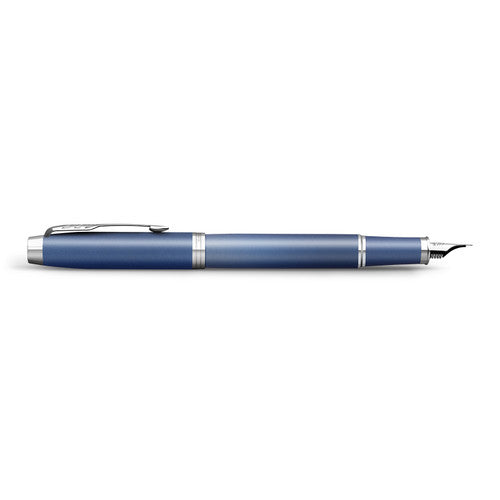 Parker IM Writing Rituals Fountain Pen Blue Lacquer and Chrome Trim Medium Nib