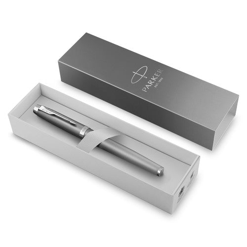Parker IM Writing Rituals Fountain Pen Grey Lacquer and Chrome Trim Medium Nib