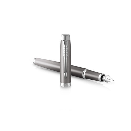 Parker IM Writing Rituals Fountain Pen Grey Lacquer and Chrome Trim Medium Nib
