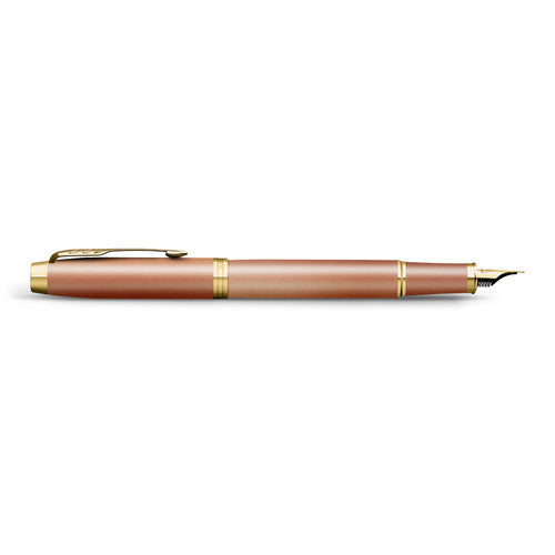 Parker IM Writing Rituals Fountain Pen Orange Lacquer and Gold Trim Medium Nib