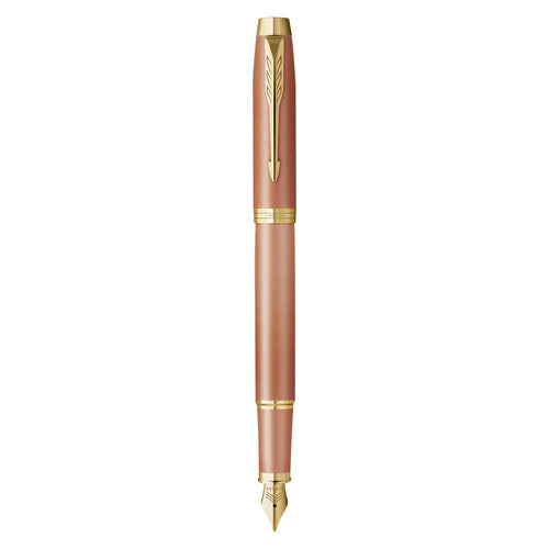 Parker IM Writing Rituals Fountain Pen Orange Lacquer and Gold Trim Medium Nib