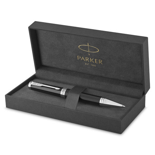 Parker Ingenuity Ballpoint Pen Black Lacquer and Chrome Trim Medium Tip
