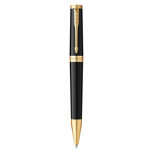 Parker Ingenuity Ballpoint Pen Black Lacquer and Gold Trim Medium Tip