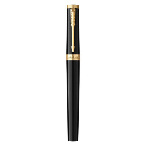 Parker Ingenuity Fountain Pen Black Lacquer and Gold Trim Fine Nib