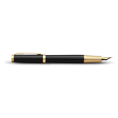 Parker Ingenuity Fountain Pen Black Lacquer and Gold Trim Fine Nib