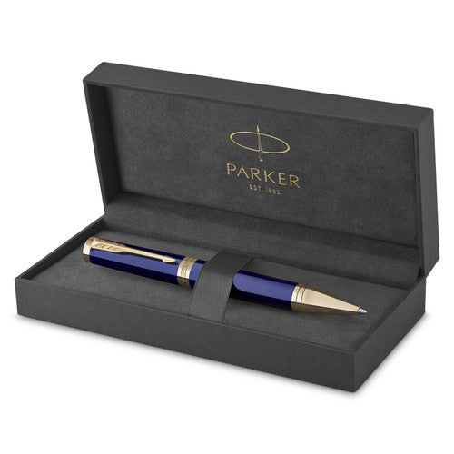 Parker Ingenuity Ballpoint Pen Blue Lacquer and Gold Trim Medium Tip