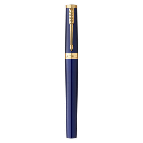 Parker Ingenuity Fountain Pen Blue Lacquer and Gold Trim Fine Nib