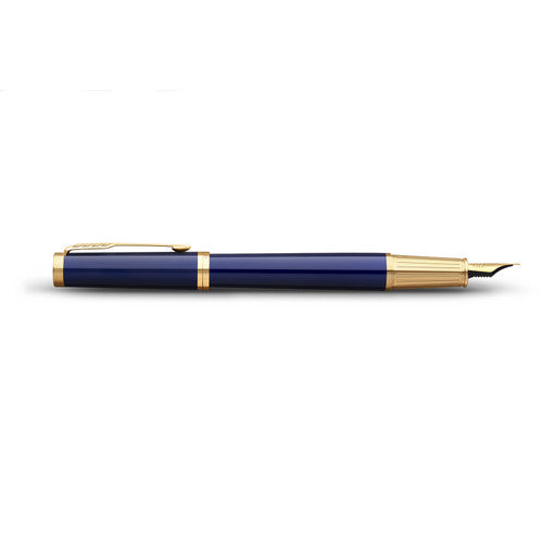 Parker Ingenuity Fountain Pen Blue Lacquer and Gold Trim Fine Nib