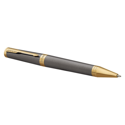 Parker Ingenuity Ballpoint Pen Grey Lacquer and Gold Trim Medium Tip