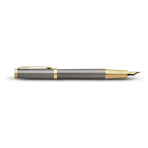 Parker Ingenuity Fountain Pen Grey Lacquer and Gold Trim Fine Nib