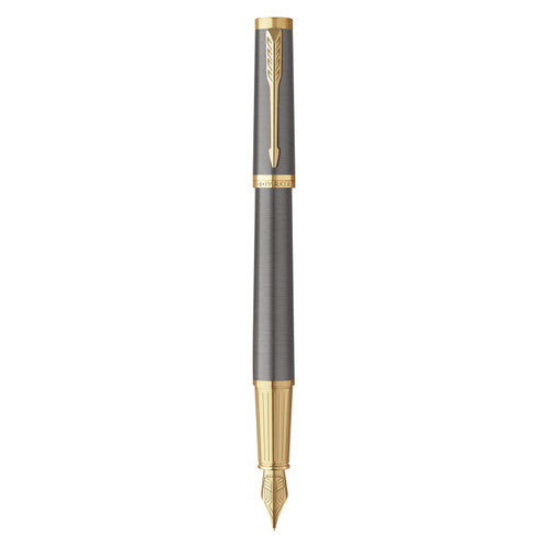 Parker Ingenuity Fountain Pen Grey Lacquer and Gold Trim Fine Nib