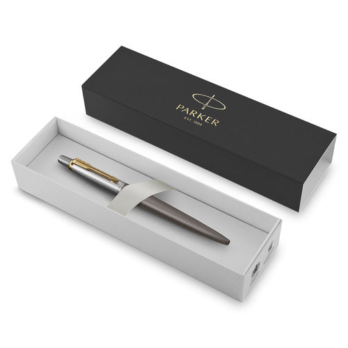 Parker Jotter Ballpoint Pen Grey Lacquer and Gold Trim Medium Tip