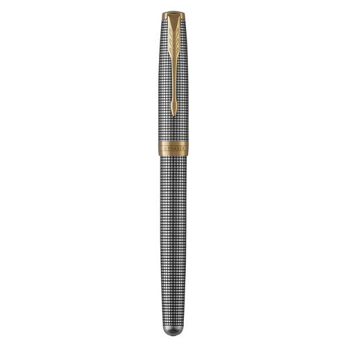 Parker Sonnet Cisele Fountain Pen Precious Metal and Gold Trim Fine Nib