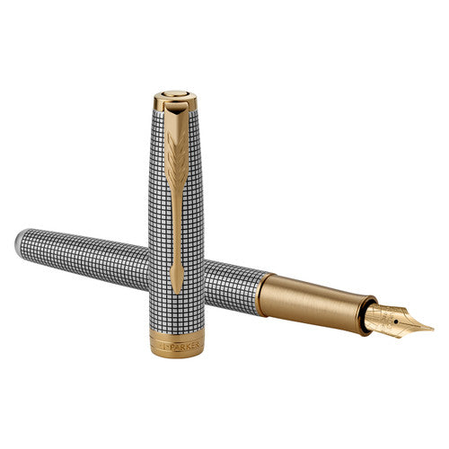 Parker Sonnet Cisele Fountain Pen Precious Metal and Gold Trim Fine Nib